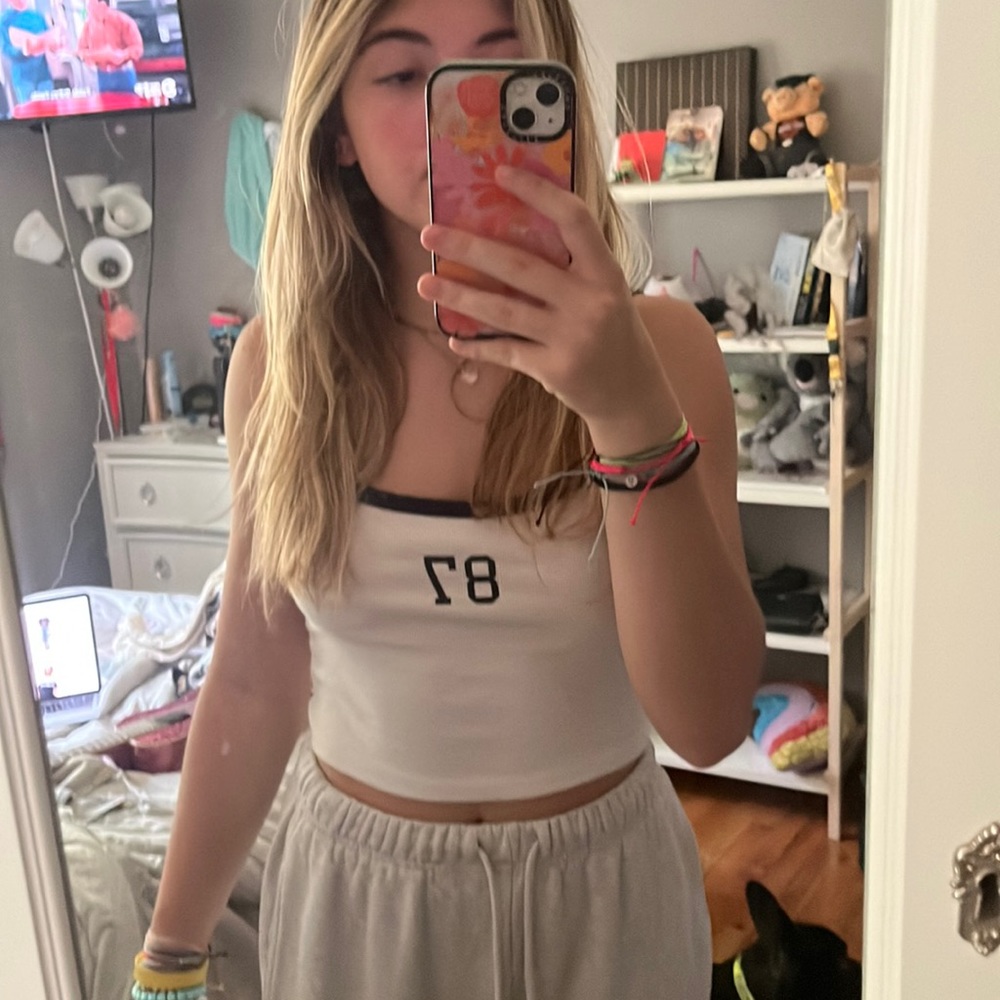 white crop top